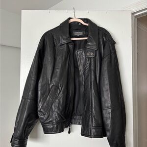 Vintage Black Leather Jacket for Women